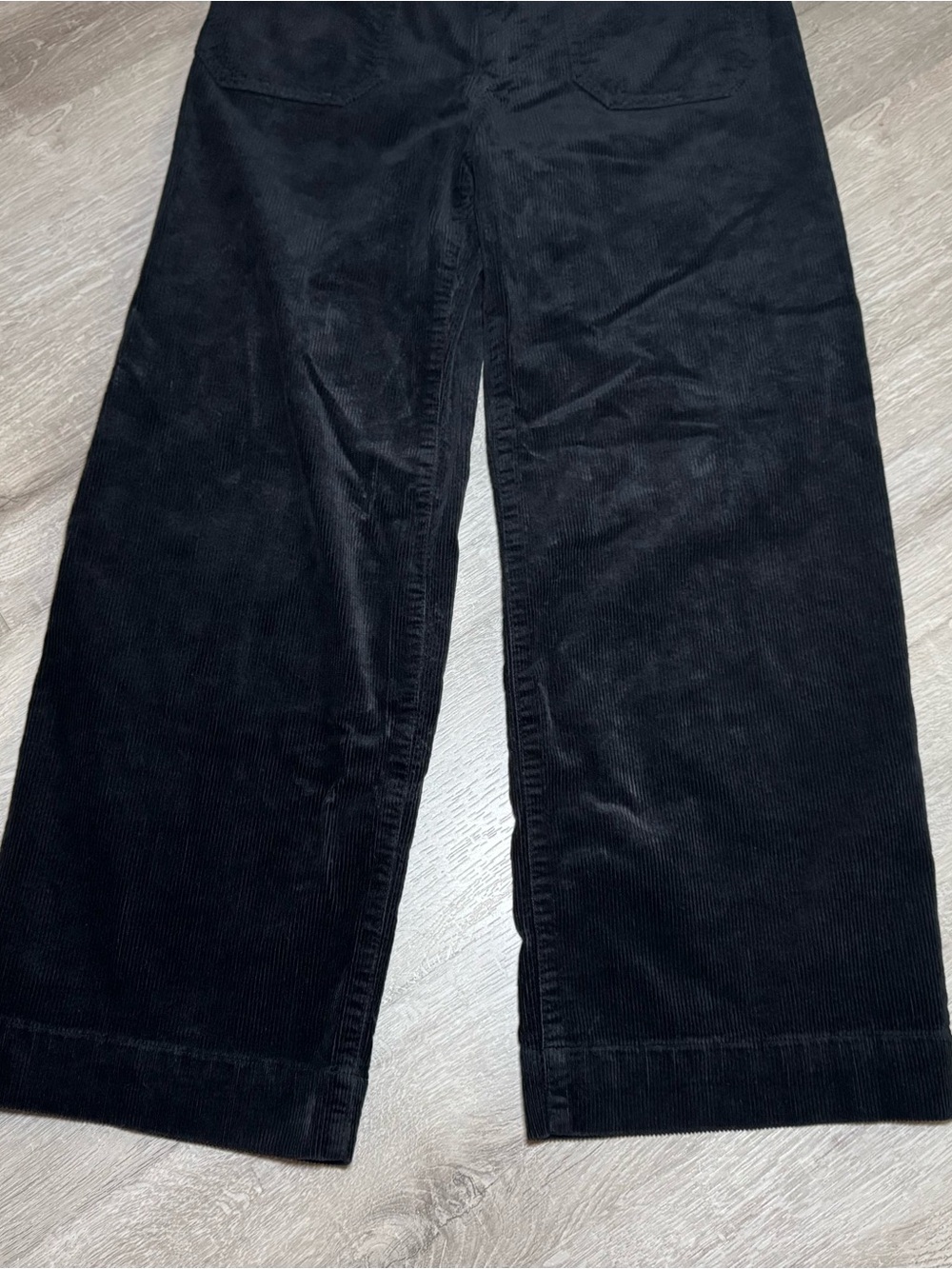 Anthropologie Maeve The Colette Corduroy Cropped Wide Leg Pants Black 25P - Picture 2 of 5